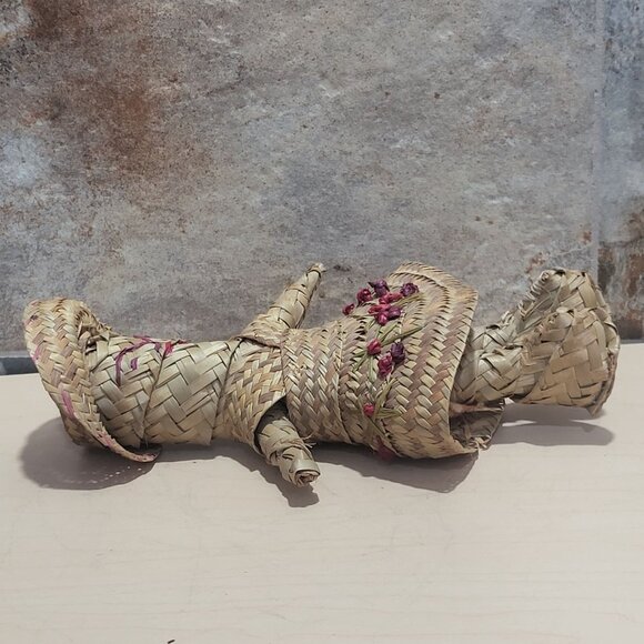 Vintage Handmade Straw Girl Doll - Picture 6 of 10